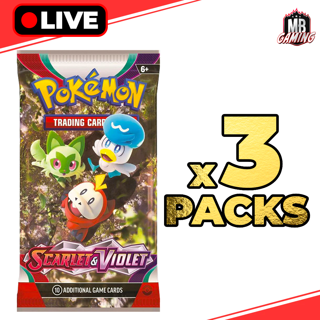 Pokemon: Scarlet & Violet Base Set Booster Pack x3 - LIVE BREAK