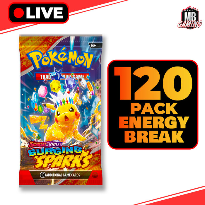 Pokemon: SURGING SPARKS  - PICK YOUR ENERGY - 120 Pack Group Break